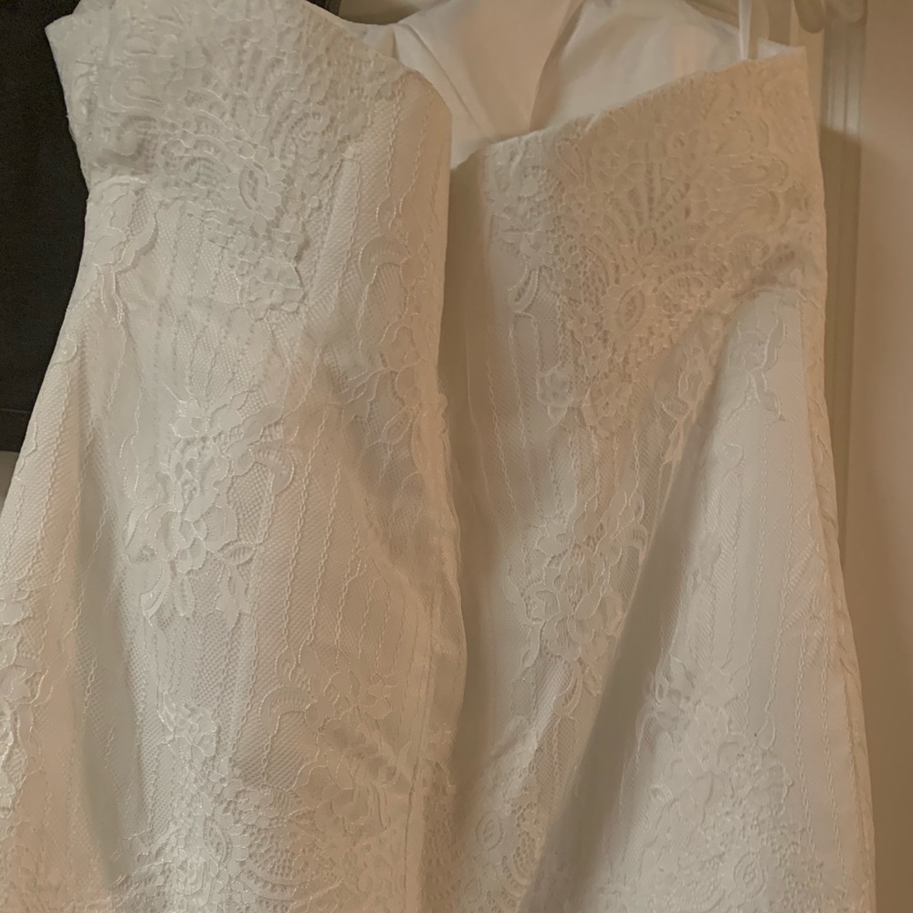 Lace appliqué wedding dress
